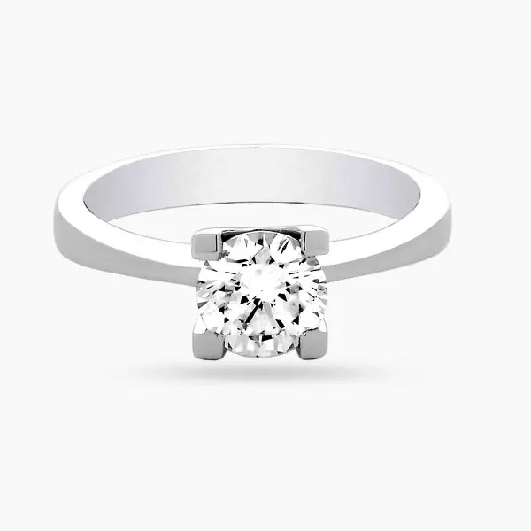 Contemporary Solitaire Diamond Ring
