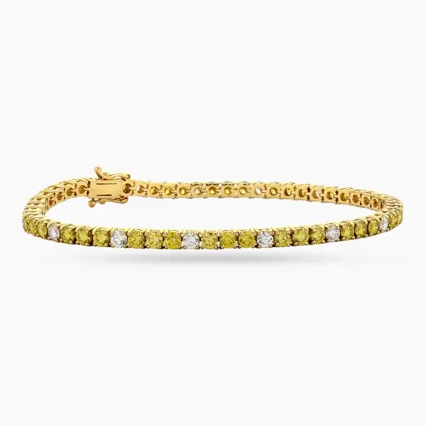 Tennis Bracelet Yellow and White Diamonds