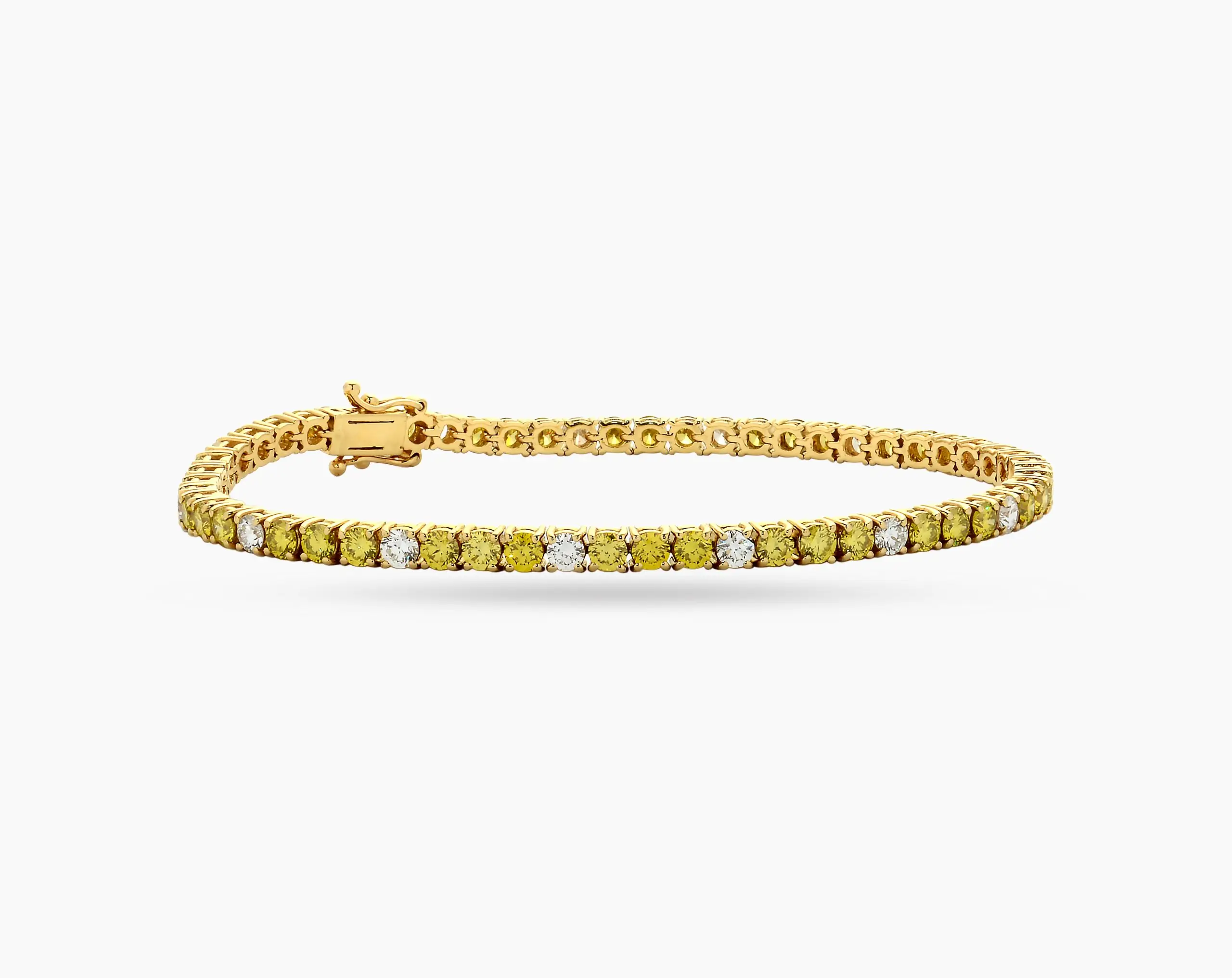 Tennis Bracelet Yellow and White Diamonds