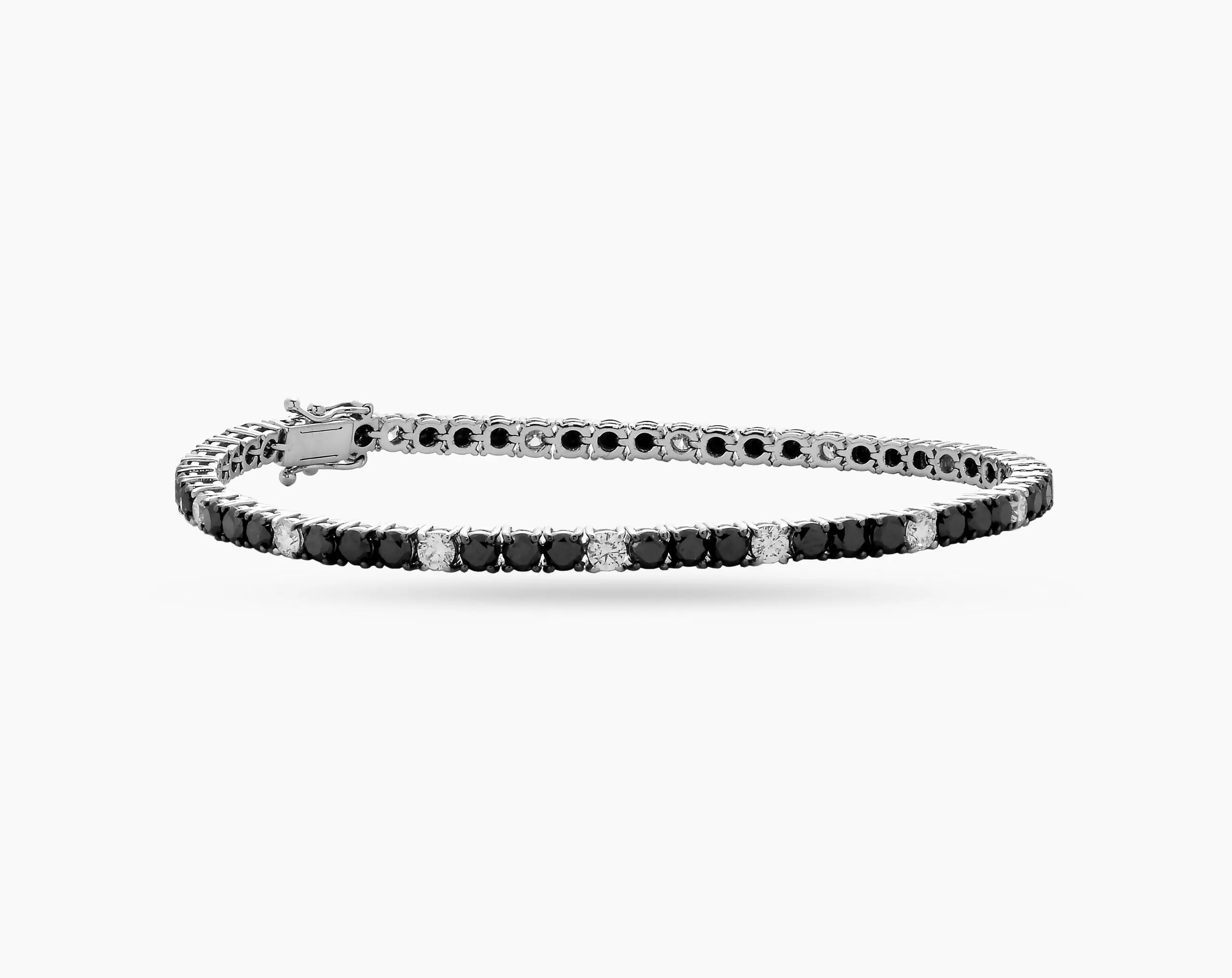 Tennis Bracelet Black and White Diamonds