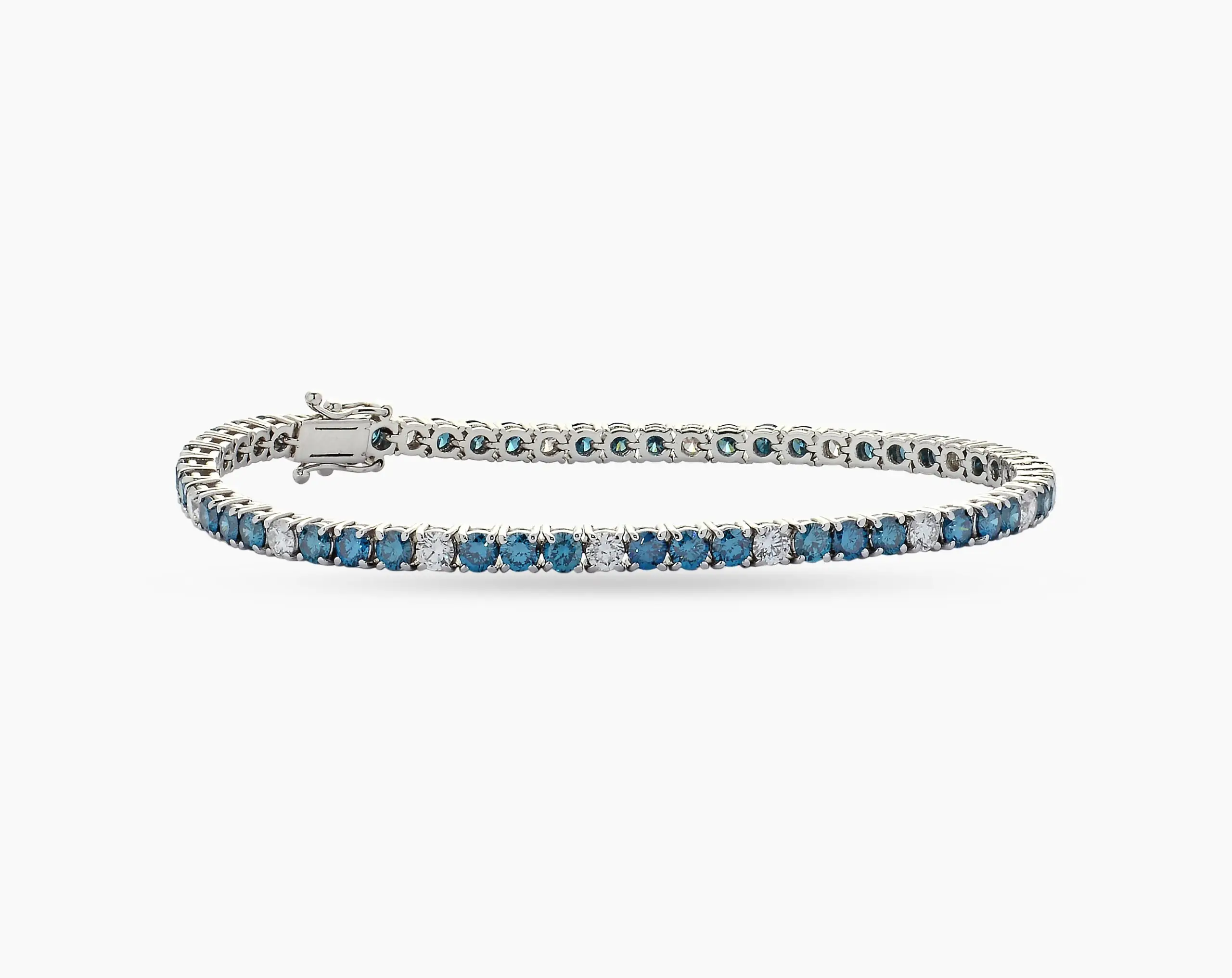 Tennis Bracelet Blue and White Diamonds