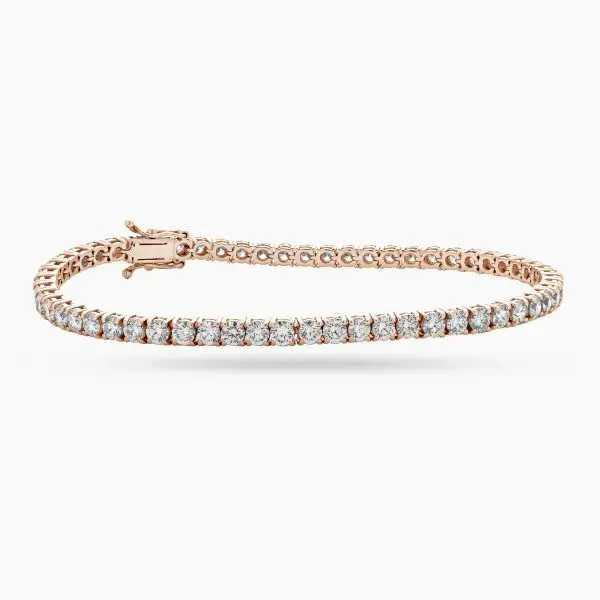 Tennis Bracelet White Diamonds in Rose Gold