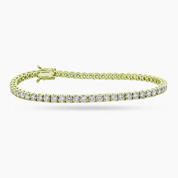 Tennis Bracelet White Diamonds in Yellow Gold
