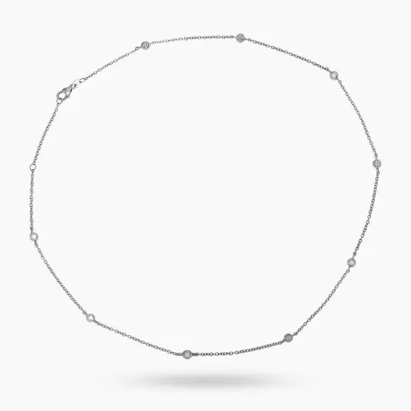 Contemporary 9 Stones White Diamonds Necklace