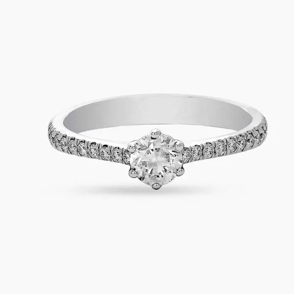 Solitaire Diamond Ring with Side Stones