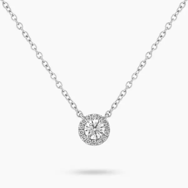 Halo Round Diamond Pendant