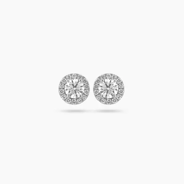 Halo Round Diamond Earrings