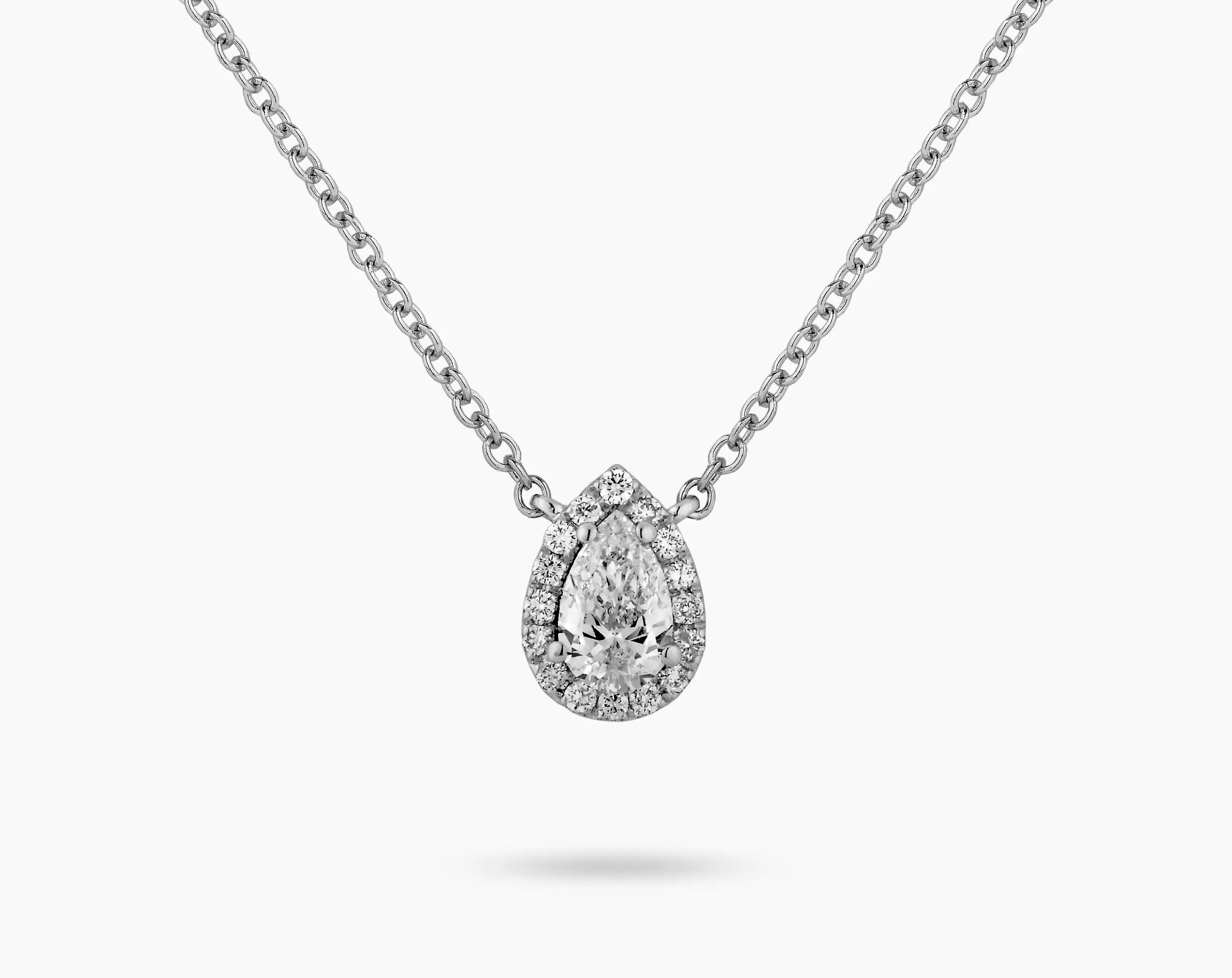 Halo Pear Shape Diamond Pendant