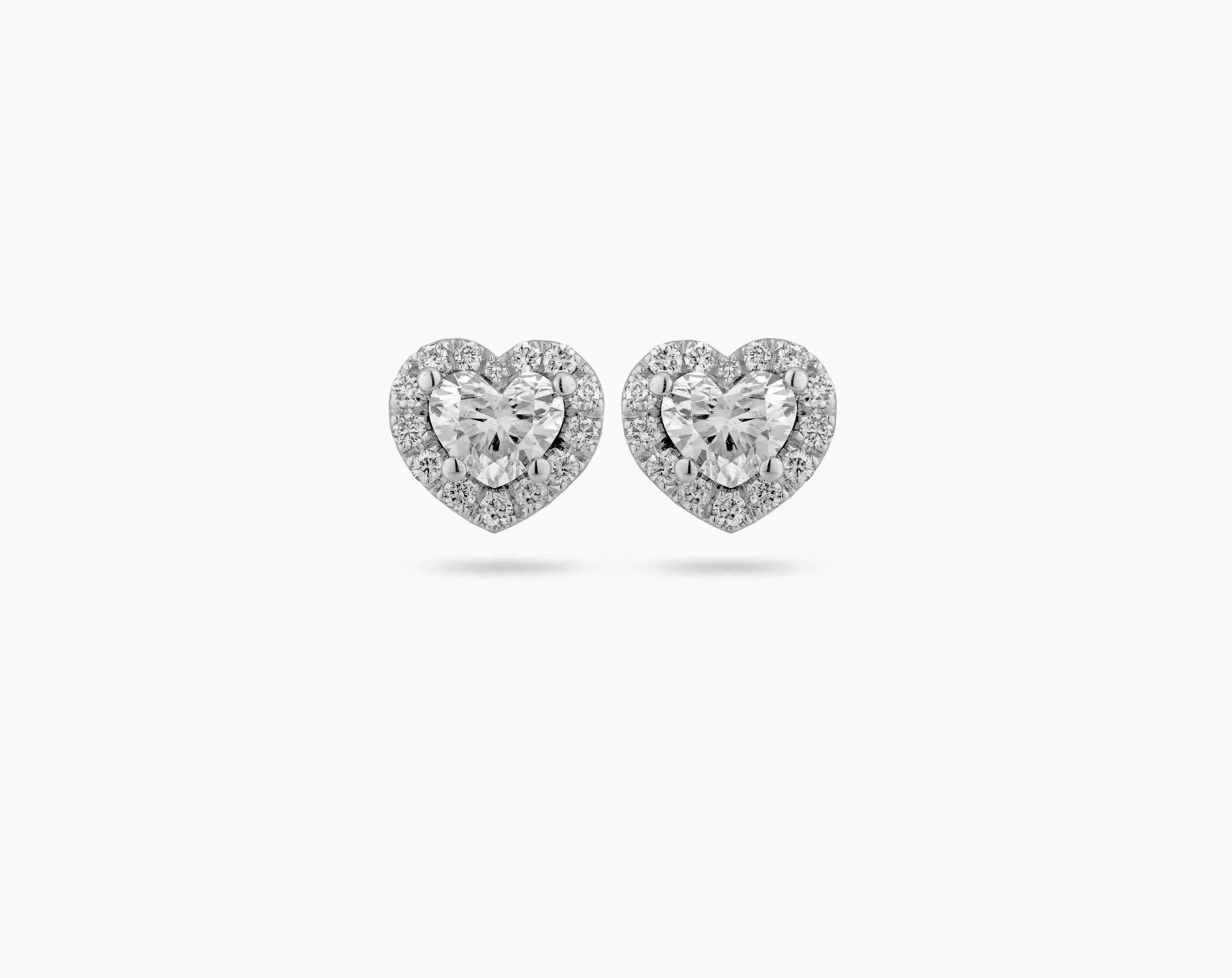 Halo Heart Shape Diamond Earrings
