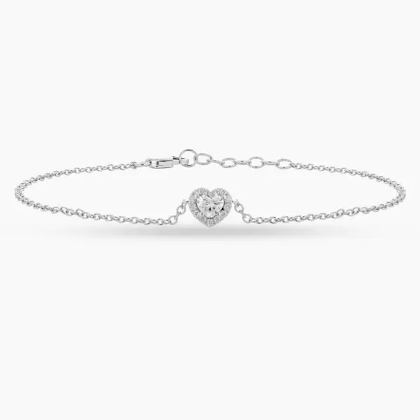 Halo Heart Shape Diamond Bracelet