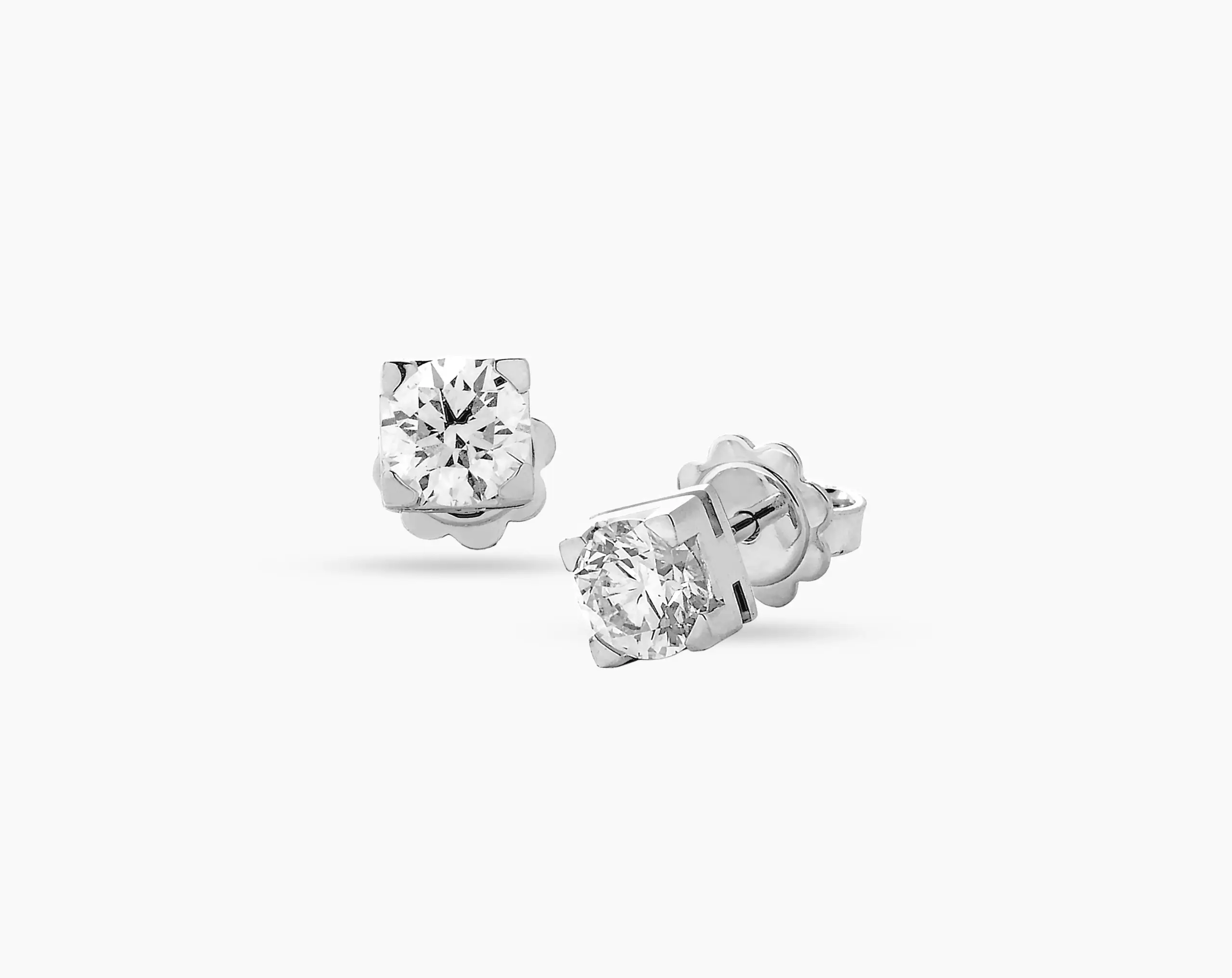 Four-Prong Diamond Ear Studs