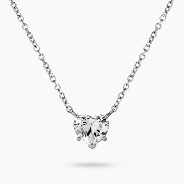 Solitaire Heart Shape Diamond Pendant