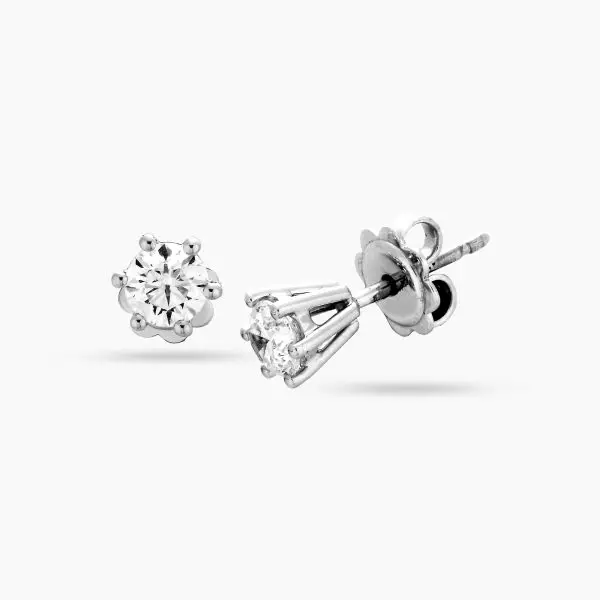 Six-Prong Diamond Ear Studs
