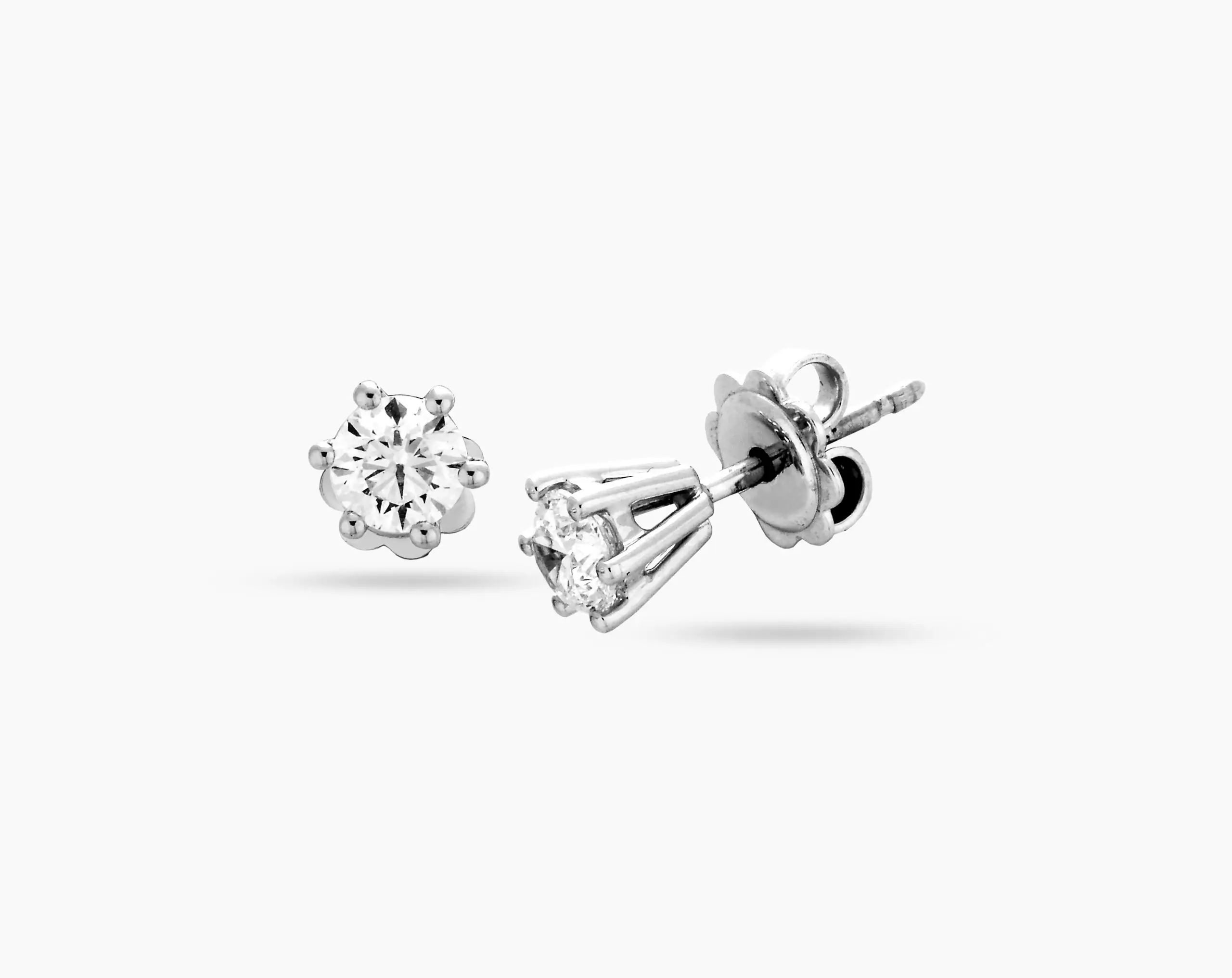 Six-Prong Diamond Ear Studs