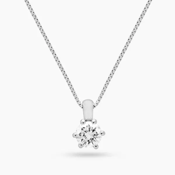 Six-Prong Solitaire Diamond Pendant