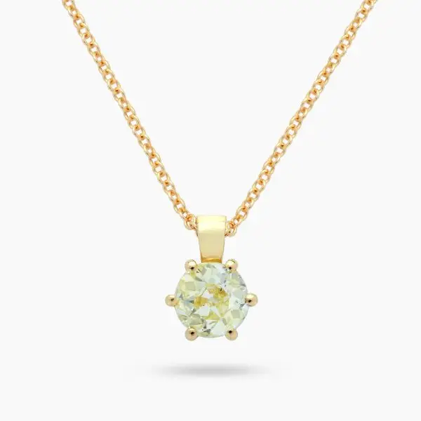 Six-Prong Solitaire Yellow Diamond Pendant