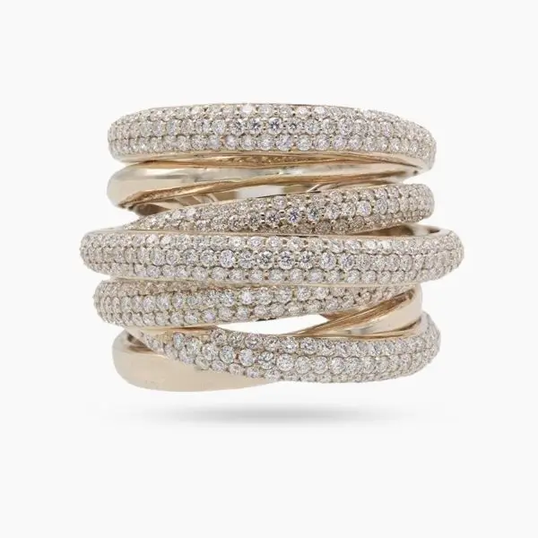 Intertwined Ring in Rose Gold with Diamonds