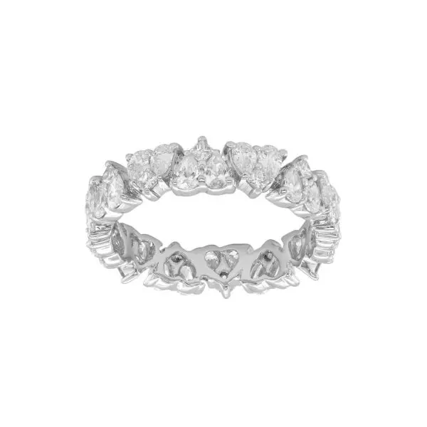 Eternity Ring in White Gold with Pear, Princess Shaped Diamonds