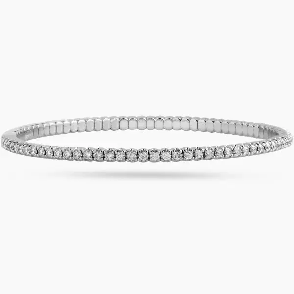 Stretch Tennis Bracelet White Diamonds