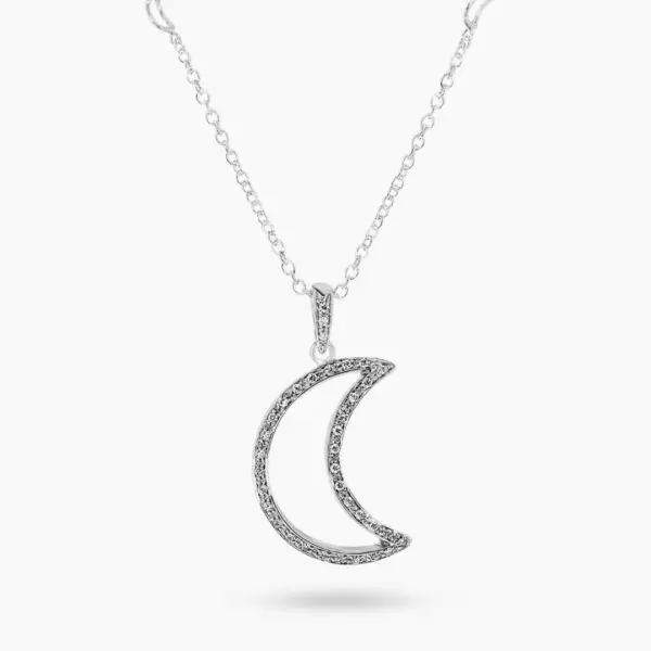 Pendant Moon set with Diamonds