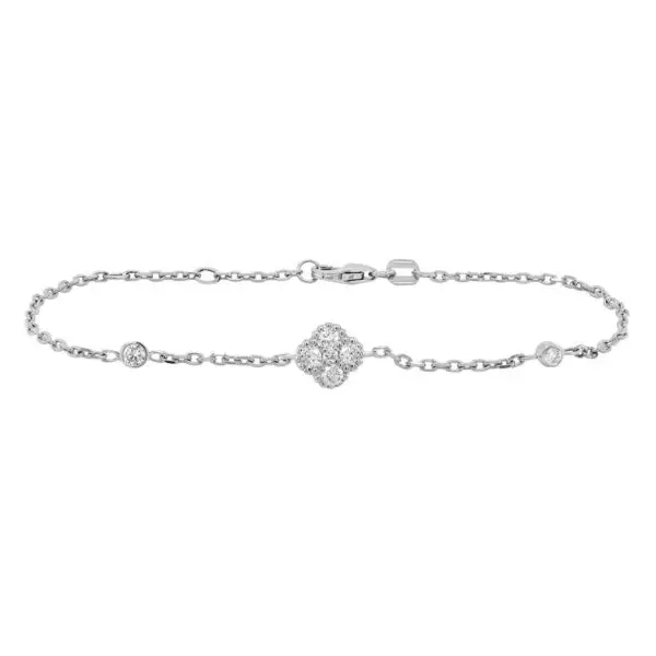 Bracelet in White Gold with Round Diamonds