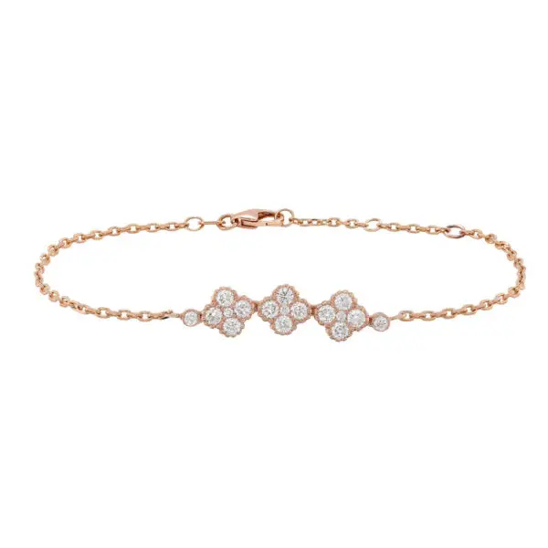 Bracelet in Rose Gold with Round Diamonds