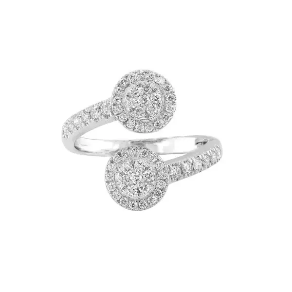 Contrarié Ring in White Gold with Round Diamonds