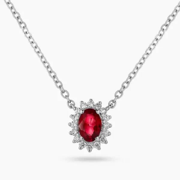 Solitaire Oval Shape Ruby Pendant