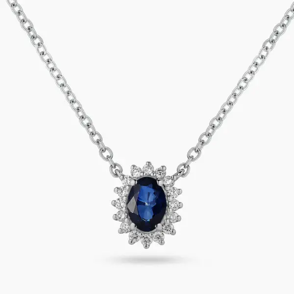 Solitaire Oval Shape Sapphire Pendant