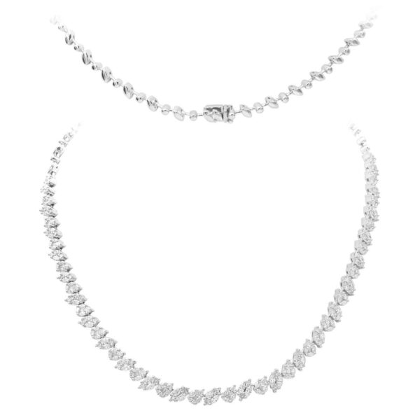 Necklace in White Gold with Pear, Princess, Marquise Shape Diamonds