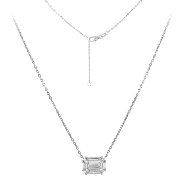 Necklace in White Gold with Octagonal Trapezium Shape Diamonds