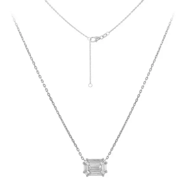 Necklace in White Gold with Octagonal Trapezium Shape Diamonds