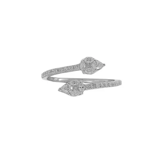 Contrarié Ring in White Gold with Round, Princess, Pear and Marquise Shape Diamonds