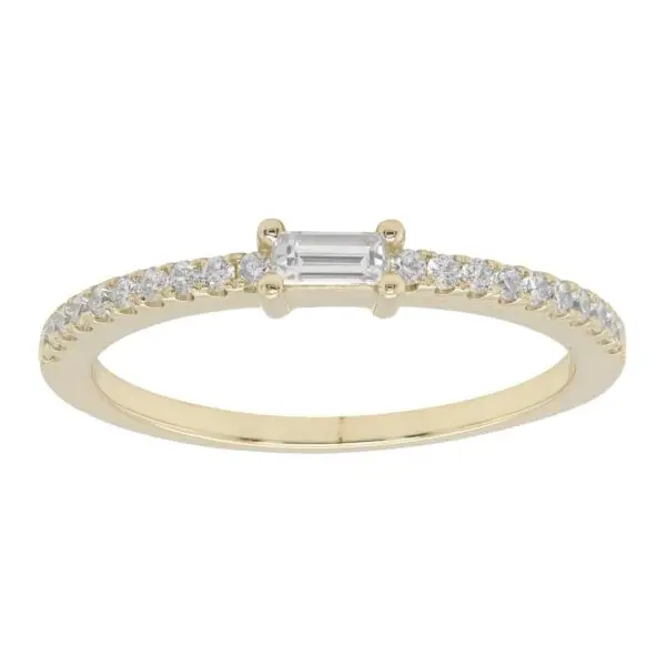 Ring in Rose Gold with Round and Baguette Diamonds