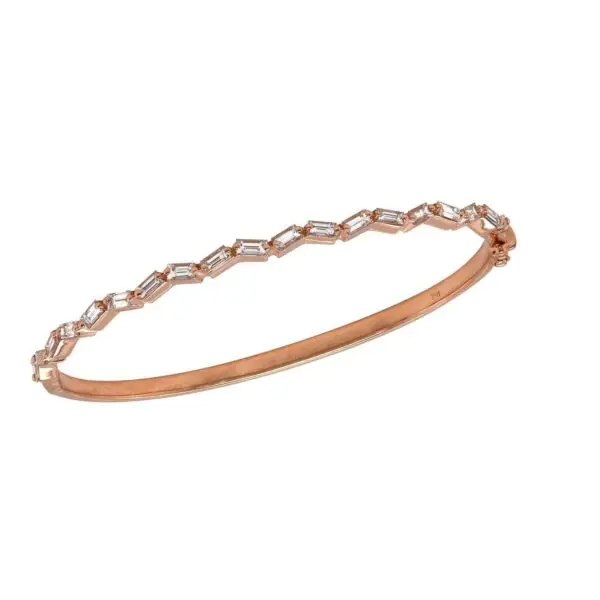 Bracelet in Rose Gold with Baguette Shape Diamonds
