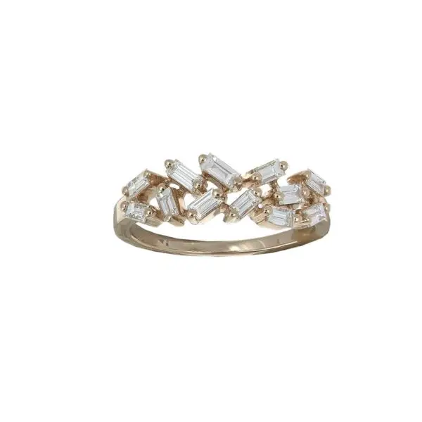 Ring in Rose Gold with Baguette Shape Diamonds