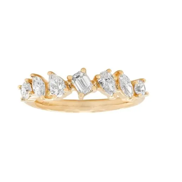 Ring in Rose Gold with Round, Pear, Marquise and Emerald Shape Diamonds
