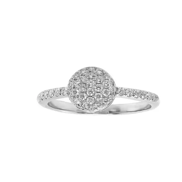 Pillow Ring in White Gold with Round Diamonds