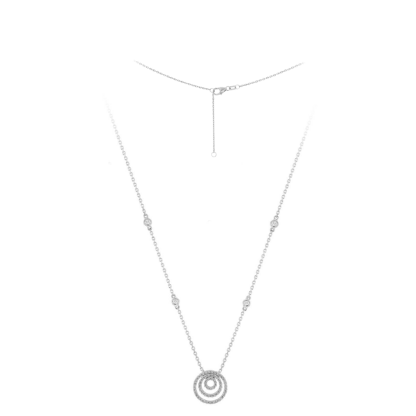 Round Spiral Pendant in White Gold with Diamonds